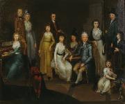 unknow artist Eine dreizehnkopfige unbekannte Familie in klassizistischem Innenraum, wohl aus der Ostschweiz oil painting on canvas
